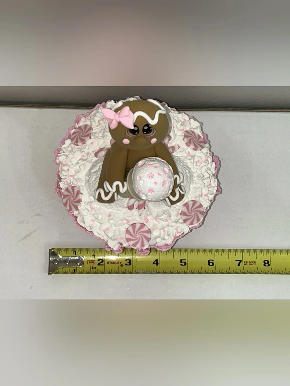 Pink Fake Gingerbread Waffle Bowl Ice Cream Display Handmade